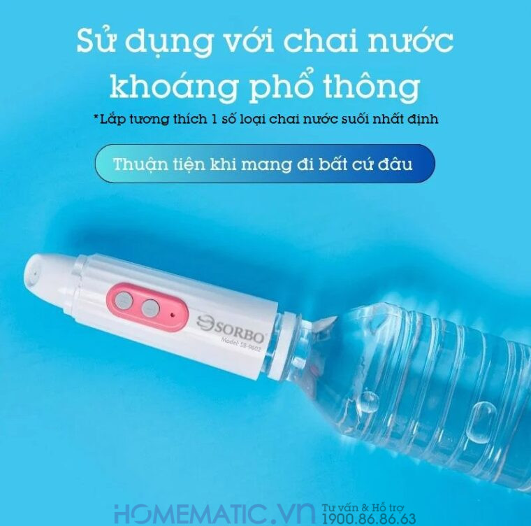 Vòi Xịt đít Di động Vệ Sinh Cầm Tay Mini Du Lịch 4 Chế độ Sb-9602 sử dụng với chai nước khoáng phổ thông