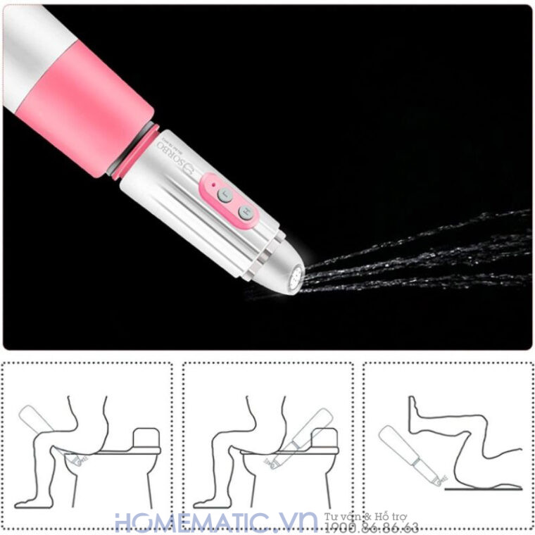 Vòi Xịt đít Di động Vệ Sinh Cầm Tay Mini Du Lịch 4 Chế độ Sb-9602 đa năng