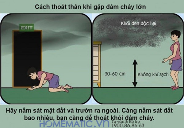 Cách thoát thân khi gặp đám cháy lớn