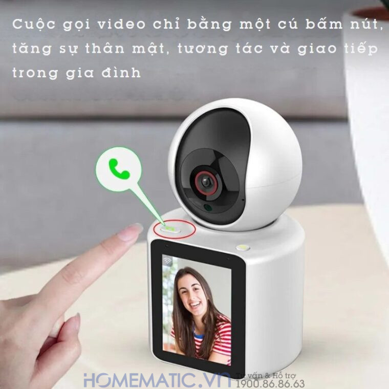 Camera Không Dây Wifi Trong Nhà Có Màn Hình 2.8inch Giám Sát Trẻ Em, Người Già, Gọi Video Cc31