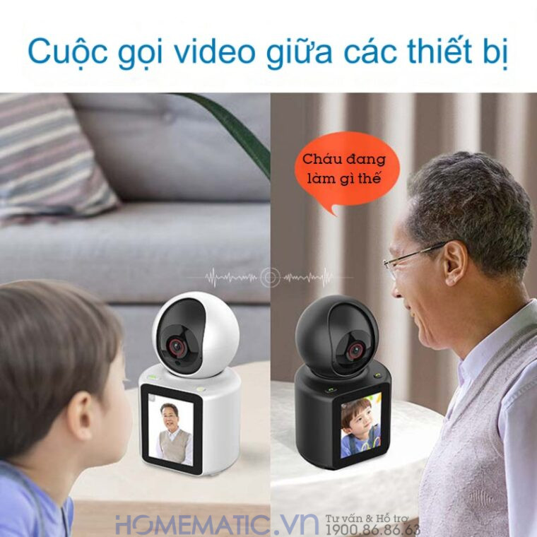 Camera Không Dây Wifi Trong Nhà Có Màn Hình 2.8inch Giám Sát Trẻ Em, Người Già, Gọi Video Cc31