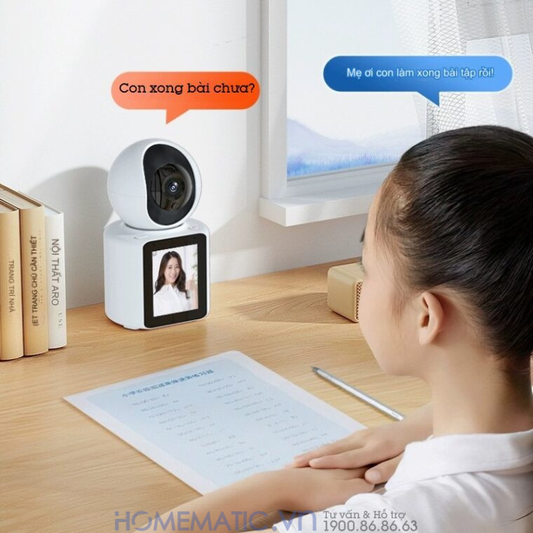 Camera Không Dây Wifi Trong Nhà Có Màn Hình 2.8inch Giám Sát Trẻ Em, Người Già, Gọi Video Cc31