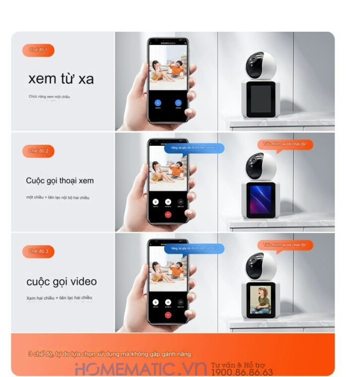 Camera Không Dây Wifi Trong Nhà Có Màn Hình 2.8inch Giám Sát Trẻ Em, Người Già, Gọi Video Cc31