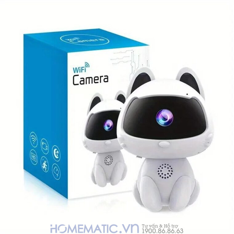 Camera Wifi Giám Sát Hình Thú Cưng Trang Trí để Bàn, Giá Sách Kv9pet