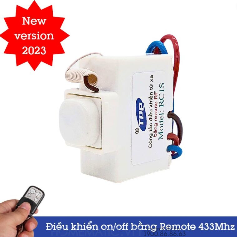 Hạt Công Tắc điều Khiển Từ Xa Bằng Remote Lắp âm Tường Tpe RC1S 433Mhz