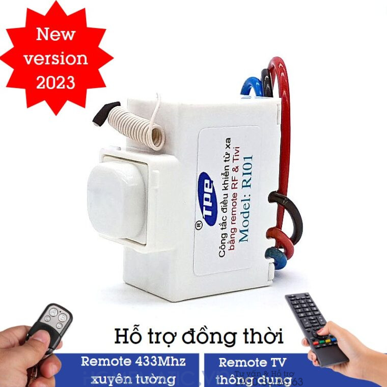 Hạt Công Tắc điều Khiển Từ Xa Bằng Remote Lắp âm Tường Tpe RI01 433Mhz