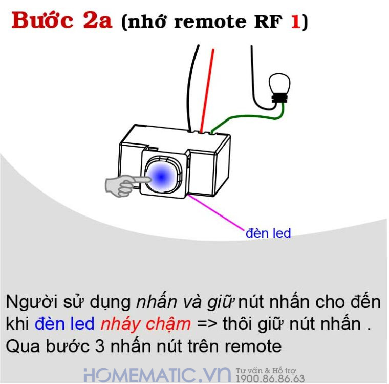 Hạt Công Tắc điều Khiển Từ Xa Bằng Remote Lắp âm Tường Tpe Hướng dẫn sử dung