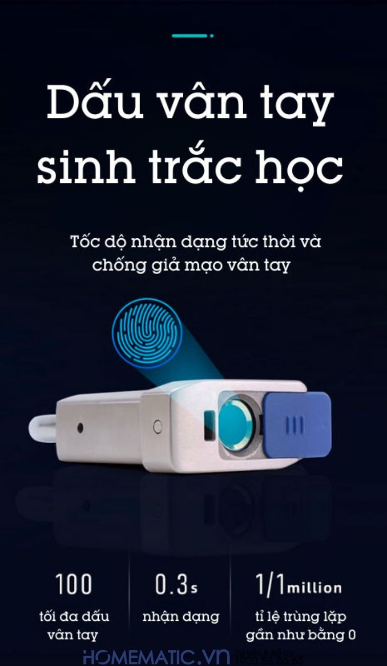 Khóa vân tay nhận dạng sinh trắc học bằng vân tay siêu nhạy