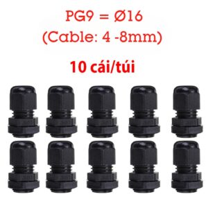 Ốc Siết Cáp Nhựa Chống Nước Pg9 đen