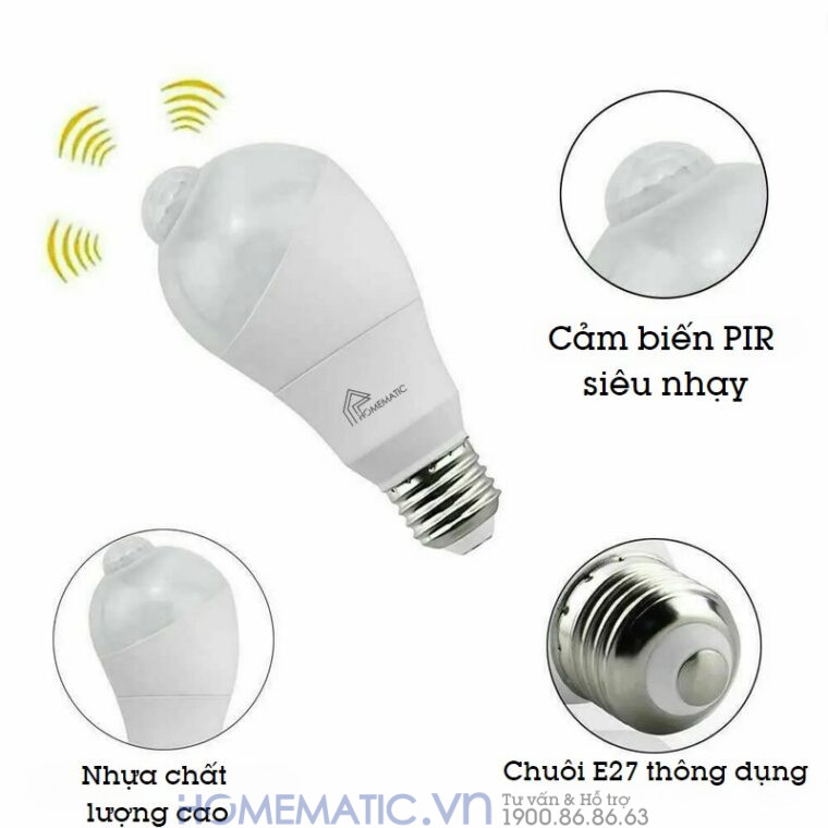 Bóng đèn Cảm Biến Người Cảm ứng Chuyển động Pir Xoay Góc Kín Nước Homematic Pir-wr