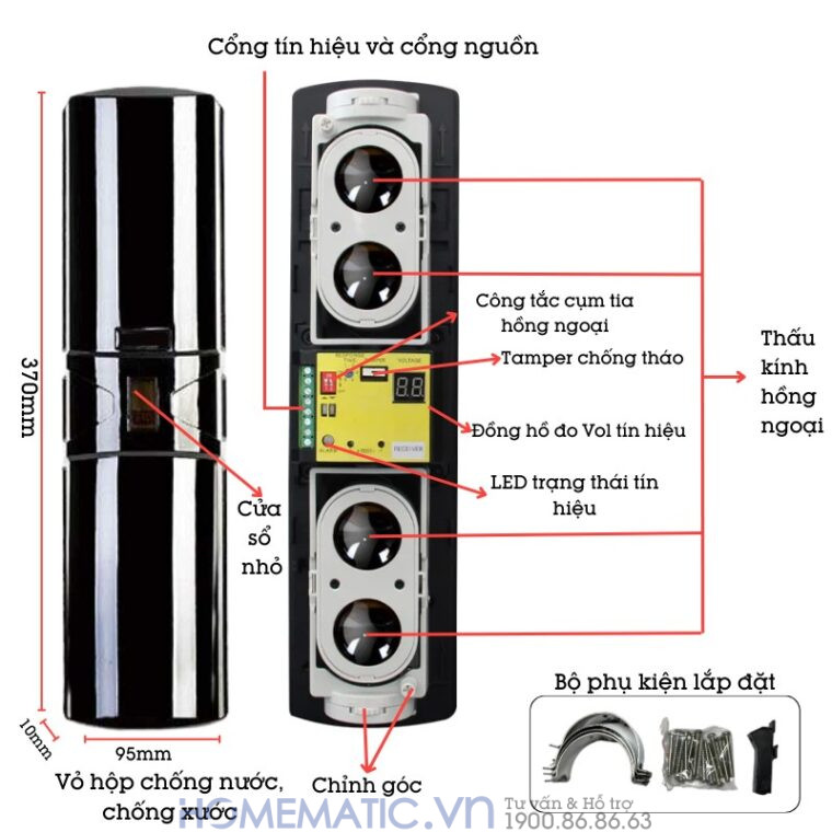 Cảm Biến Hàng Rào Hồng Ngoại 4 Tia Abh-m Cảm Biến Hàng Rào Hồng Ngoại 4 Tia Abh-m