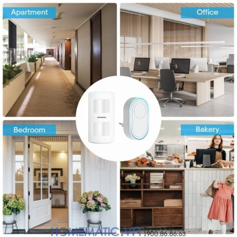 Chuông Báo Khách Thông Minh Wifi Báo Về điện Thoại Tdb12p