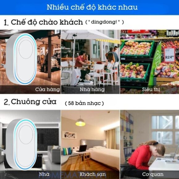 Chuông Báo Khách Thông Minh Wifi Báo Về điện Thoại Tdb12p