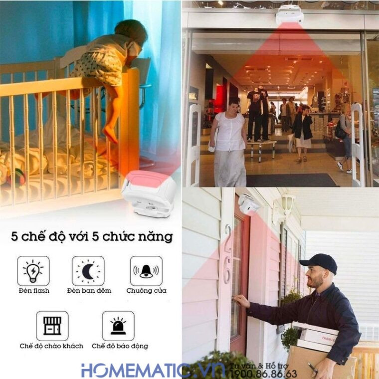 Chuông báo khách Thông Minh nhiều chức năng Chuông báo khách Thông Minh nhiều chức năng