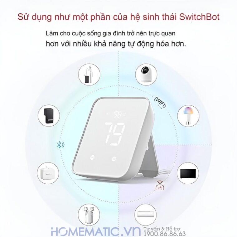 Bộ điều Khiển Trung Tâm Nhà Thông Minh Có Nhiệt ẩm Kế Switchbot Hub 2 Sb-h2 Chuẩn Master