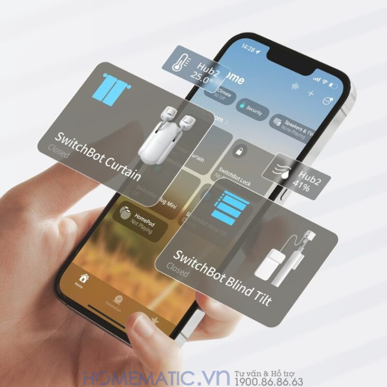 Bộ điều Khiển Trung Tâm Nhà Thông Minh Có Nhiệt ẩm Kế Switchbot Hub 2 Sb-h2 Chuẩn Master