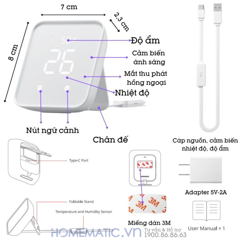 Bộ điều Khiển Trung Tâm Nhà Thông Minh Có Nhiệt ẩm Kế Switchbot Hub 2 Sb-h2 Chuẩn Master