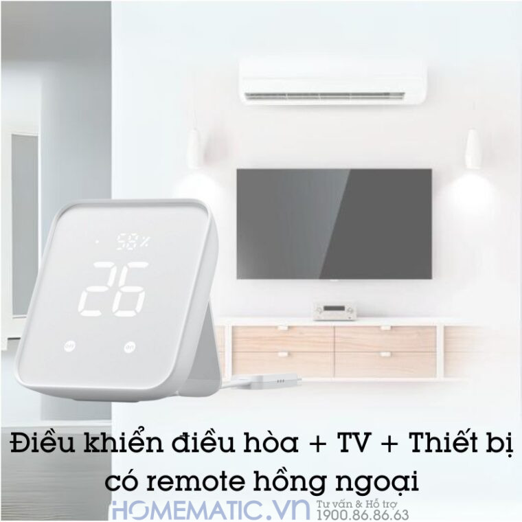Bộ điều Khiển Trung Tâm Nhà Thông Minh Có Nhiệt ẩm Kế Switchbot Hub 2 điều khiển điều hòa + TV + Thiết bị có remote hồng ngoại