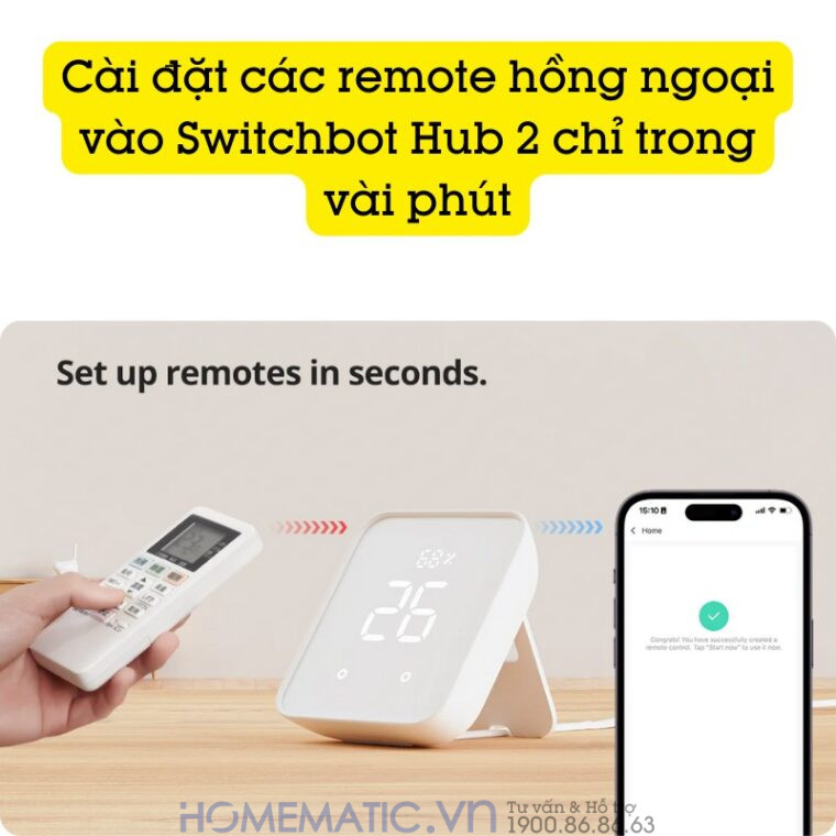 Bộ điều Khiển Trung Tâm Nhà Thông Minh Có Nhiệt ẩm Kế Switchbot Hub 2 Sb-h2 Chuẩn Master cài đặt dễ dàng
