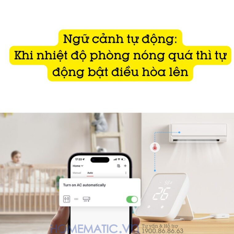 Ngữ cảnh tự động tự bật điều hòa khi trời nóng