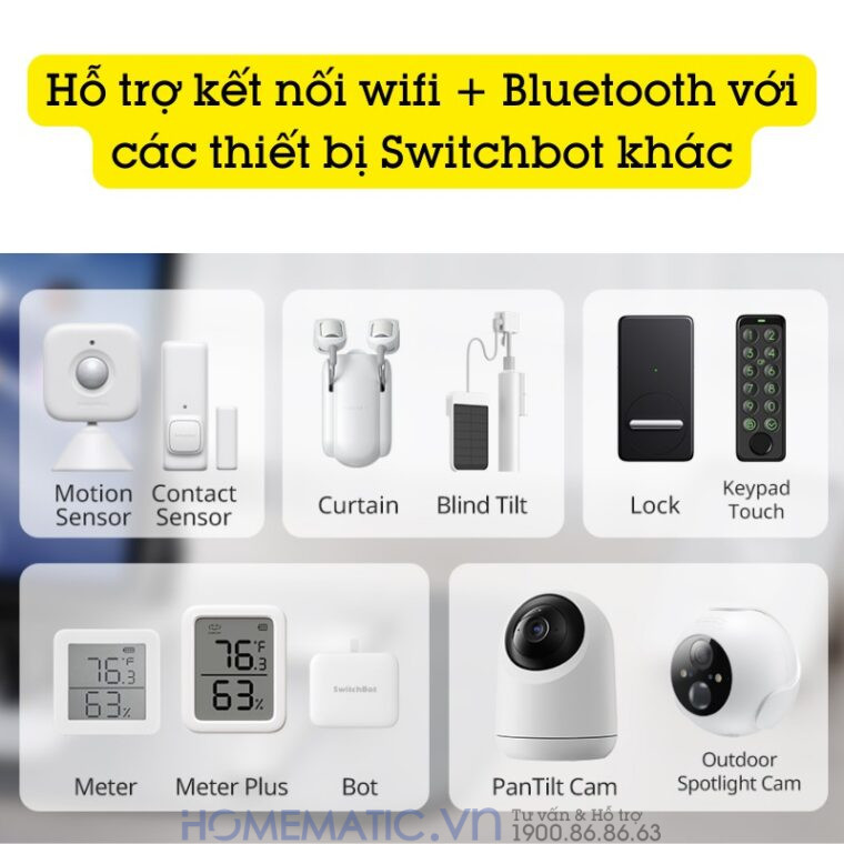 Bộ điều Khiển Trung Tâm Nhà Thông Minh Có Nhiệt ẩm Kế Switchbot Hub 2 Sb-h2 Chuẩn Master tương thích hoạt động với nhiều thiết bị khác nhau