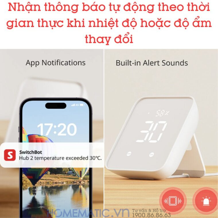Bộ điều Khiển Trung Tâm Nhà Thông Minh Có Nhiệt ẩm Kế Switchbot Hub 2 Sb-h2 Chuẩn Master