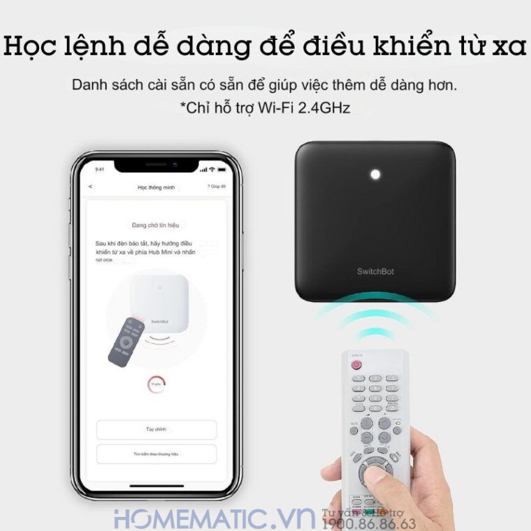 Bộ điều Khiển Trung Tâm Wifi Thiết Bị Hồng Ngoại + Bluetooth Switchbot Hub Mini Sb-hm