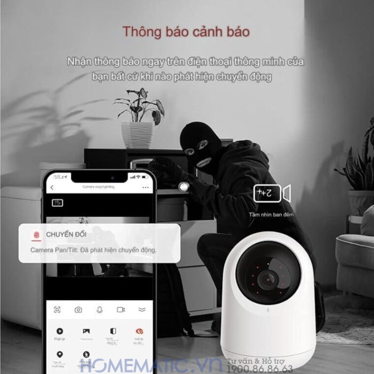 Camera Wifi Trong Nhà Quay 360 độ Switchbot Pan Tilt Cam Sb-ptc