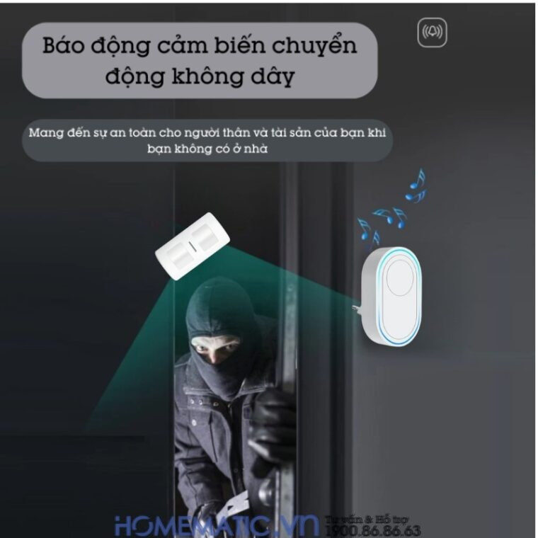Chuông Báo Khách Chống Trộm Hồng Ngoại Báo động Có Người Vào Nhà Chuông Báo Khách Chống Trộm Hồng Ngoại Báo động Có Người Vào Nhà