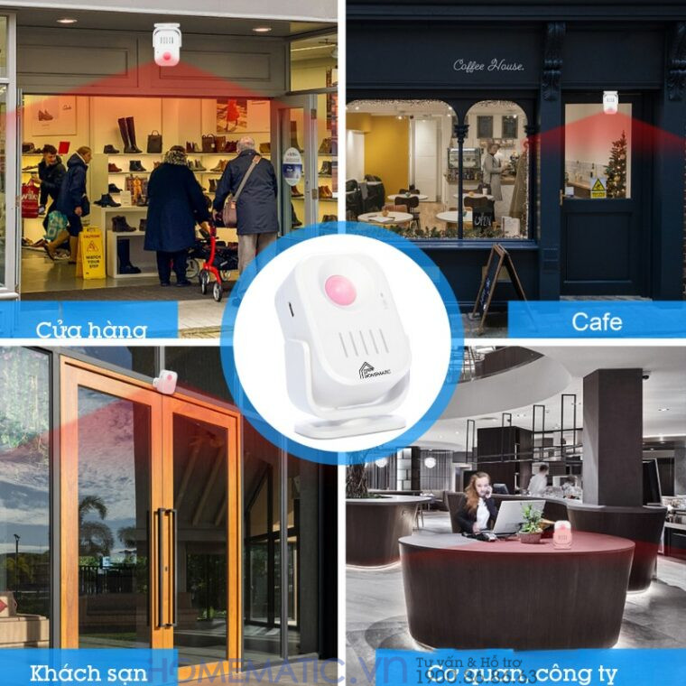 Chuông Báo Khách Hỗ Trợ Thu âm Tiếng Việt Homematic Ms68
