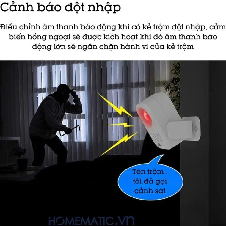 Chuông Báo Khách Hỗ Trợ Thu âm Tiếng Việt Homematic Ms68