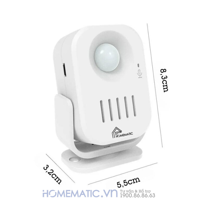 Chuông Báo Khách Hỗ Trợ Thu âm Tiếng Việt Homematic Ms68