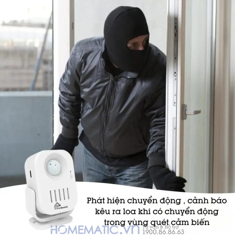 Chuông Báo Khách Hỗ Trợ Thu âm Tiếng Việt Homematic Ms68