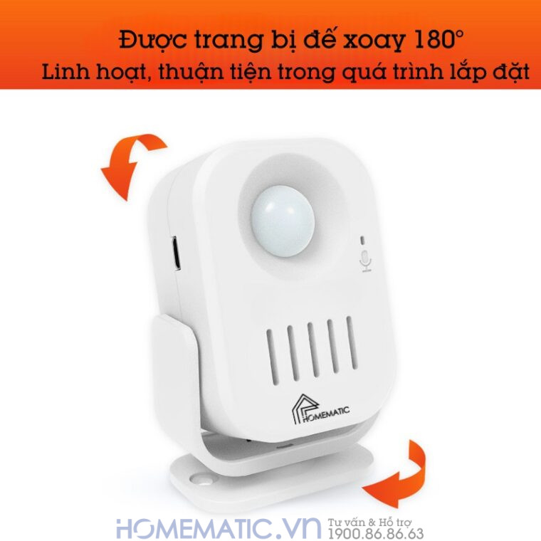 Chuông Báo Khách Hỗ Trợ Thu âm Tiếng Việt Homematic Ms68