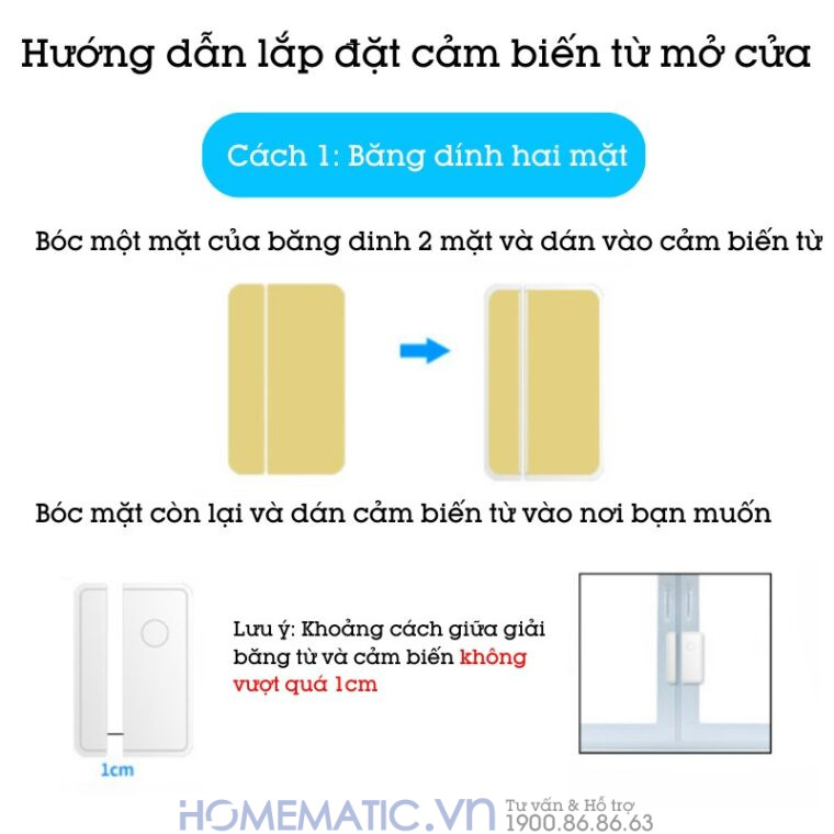 Chuông Báo Mở Cửa Báo Khách Báo Trộm Cacazi M28d lắp đặt dùng băng dính 2 mặt