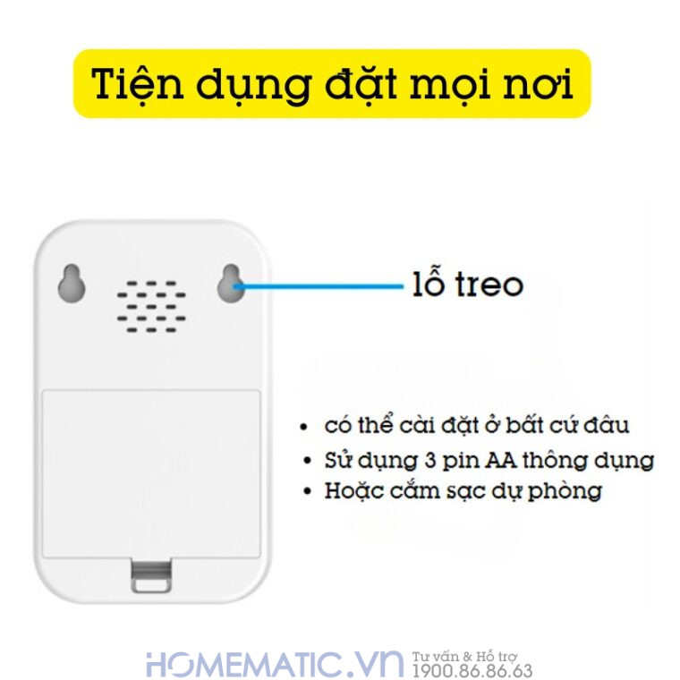 Chuông Báo Mở Cửa Báo Khách Báo Trộm Cacazi M28d tiện dụng đặt mọi nơi