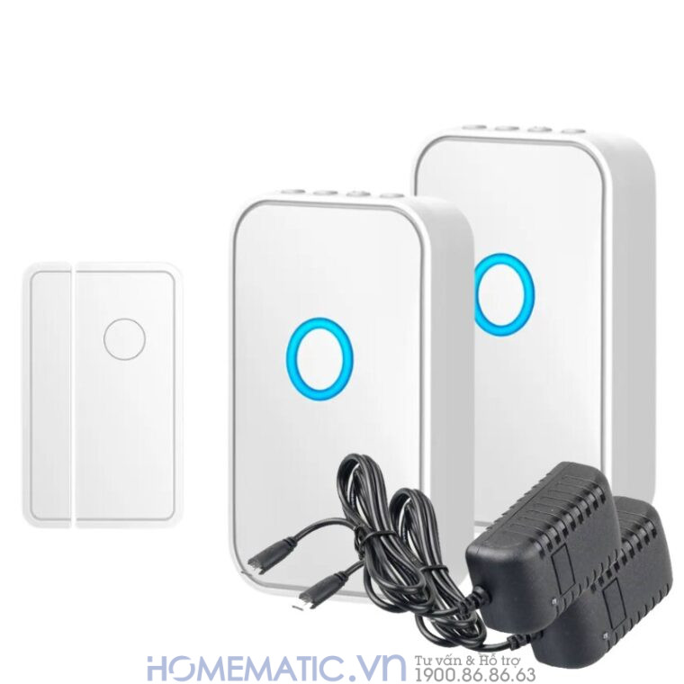 Chuông Báo Mở Cửa Báo Khách Báo Trộm Cacazi M28d 1 cảm biến 2 loa kèm nguồn