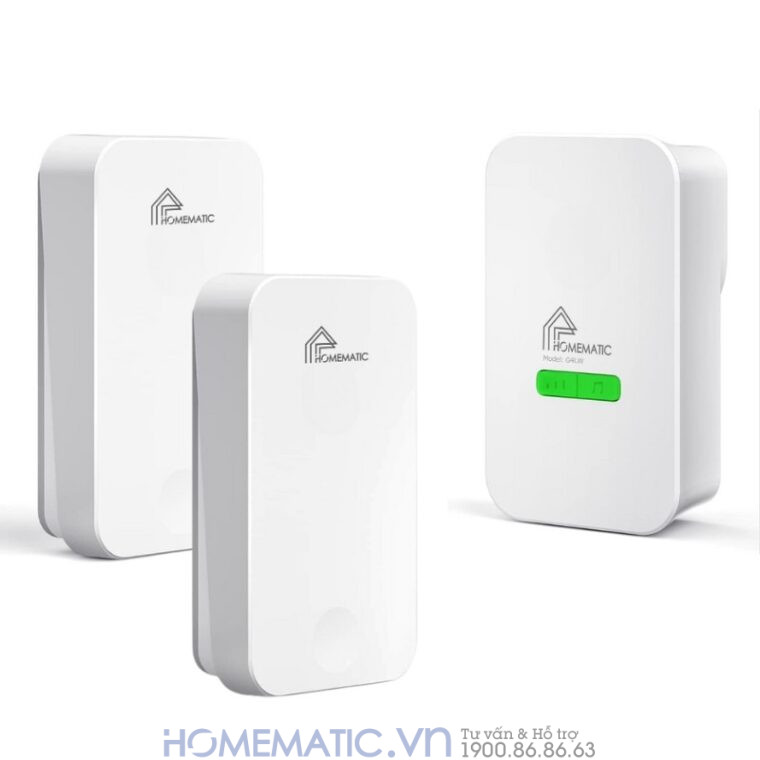 Chuông Cửa Không Dây Không Dùng Pin Homematic G4lw 2 nút bấm 1 loa chuông