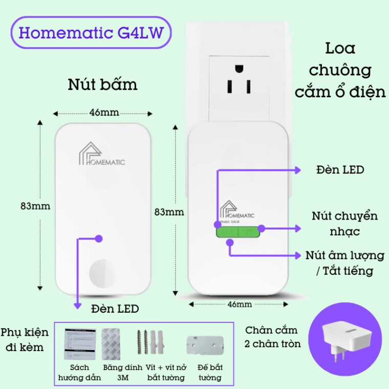 Chuông Cửa Không Dây Không Dùng Pin Homematic G4lw Chuông Cửa Không Dây Không Dùng Pin Homematic G4lw