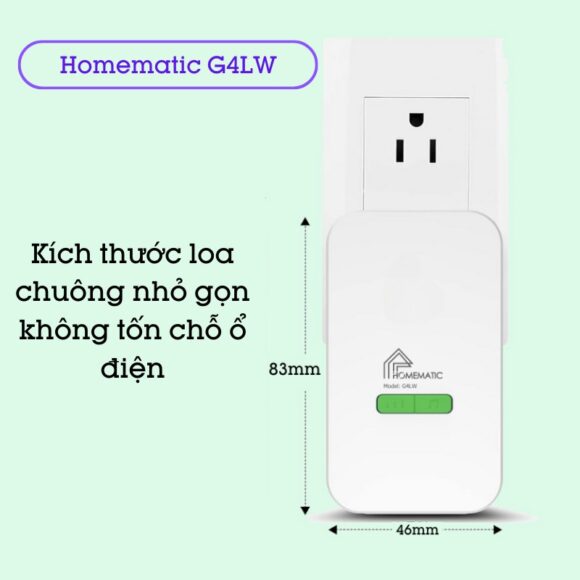 Chuông Cửa Không Dây Không Dùng Pin Homematic G4lw kích thước loa nhỏ gọn