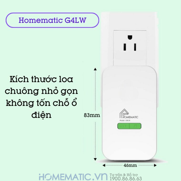 Chuông Cửa Không Dây Không Dùng Pin Homematic G4lw kích thước loa nhỏ gọn