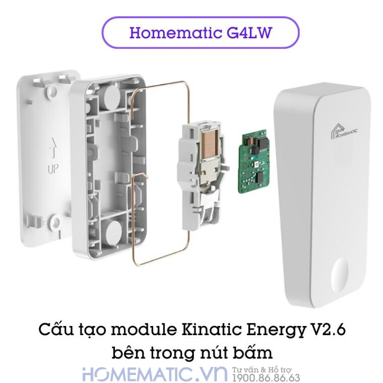 Chuông Cửa Không Dây Không Dùng Pin Homematic G4lw cáu tạo module Kinetic Energy