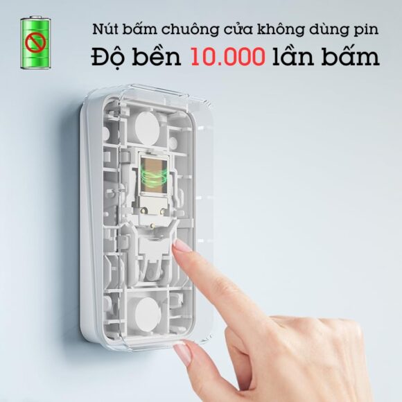 Chuông Cửa Không Dây Không Dùng Pin Homematic G4lw độ bền 10000 lần bấm