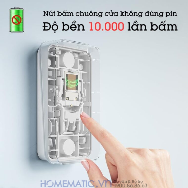 Chuông Cửa Không Dây Không Dùng Pin Homematic G4lw độ bền 10000 lần bấm