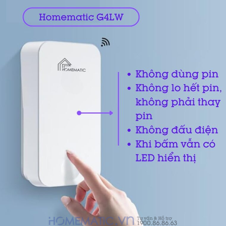 Chuông Cửa Không Dây Không Dùng Pin Homematic G4lw không lo hết pin