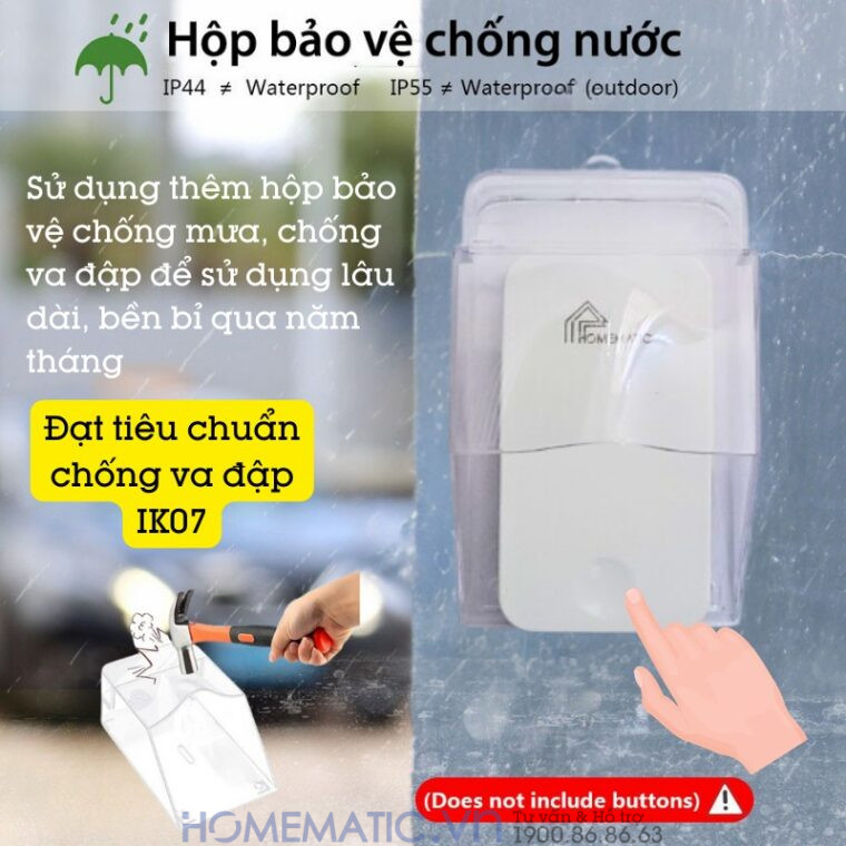 Chuông Cửa Không Dây Không Dùng Pin Homematic G4lw sử dụng với hộp bảo vệ chuông cửa