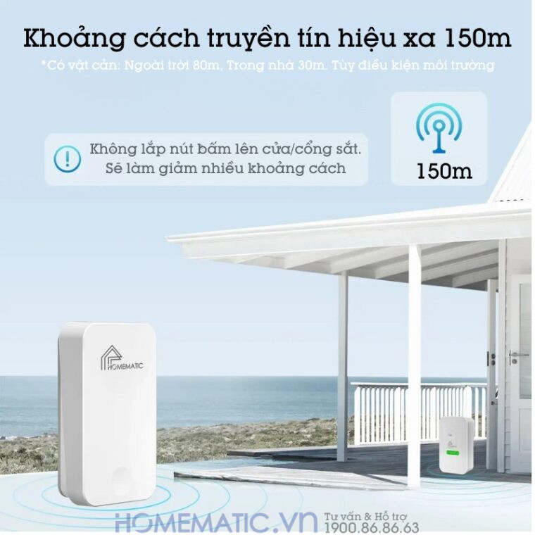 Chuông Cửa Không Dây Không Dùng Pin Homematic G4lw khoảng cách truyền tín hiệu xa 150m Chuông Cửa Không Dây Không Dùng Pin Homematic G4lw khoảng cách truyền tín hiệu xa 150m