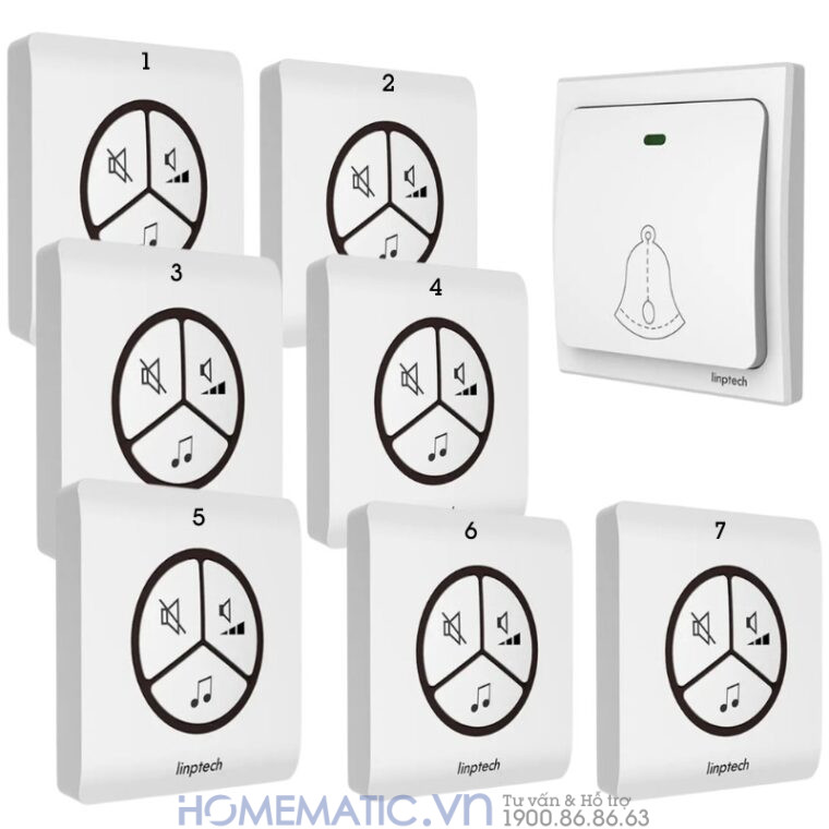 Chuông Cửa Không Dây Không Pin Linptech Lp100sw bộ sản phẩm cho nhà 7 tầng lầu