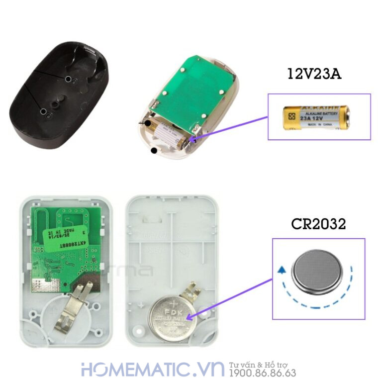 Chuông Cửa Không Dây dùng pin sử dụng pin 12V23A, CR2032 Chuông Cửa Không Dây dùng pin sử dụng pin 12V23A, CR2032
