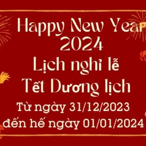 Homematic Thông Báo Lịch Nghỉ Tết Dương Lịch 2024